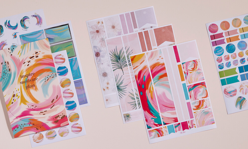 Stationery and art supplies inspired illustrations for pattern design